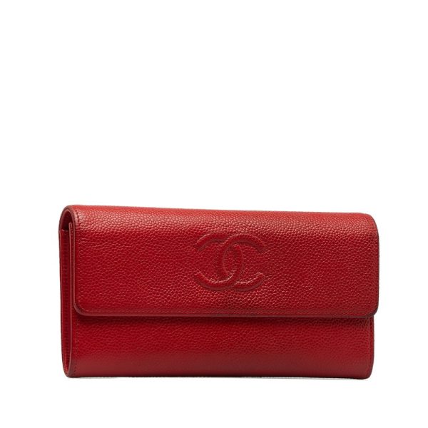 pxgm5orwpzloruem 2 CHANEL Cocomark long wallet red caviar skin