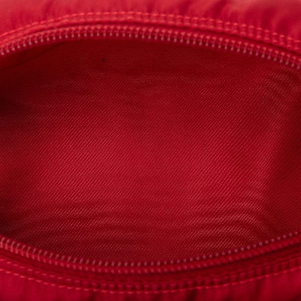 q4stwounwerc40o3 5 Prada Triangle Logo Plate Pouch MV175 Red Nylon Leather