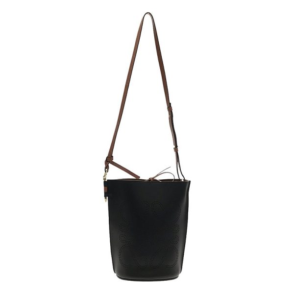 q57lxuiqvlts 1 Loewe Anagram Gate Bucket Shoulder Bag Black Brown