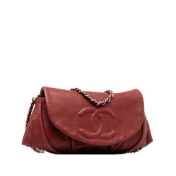 qi1w1qie4fd3cs4l 2 CHANEL Cocomark Half Moon Chain Bag Wine Red Silver Caviar Skin