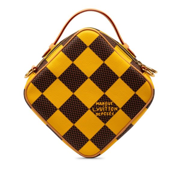 qjd6mgx7za618wk2 3 Louis Vuitton Damier Pop Chess Messenger Shoulder Bag Jaune Yellow