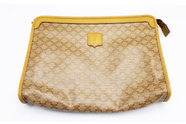 qkk5388 1 Celine Macadam Bag Clutch Pvc Beige