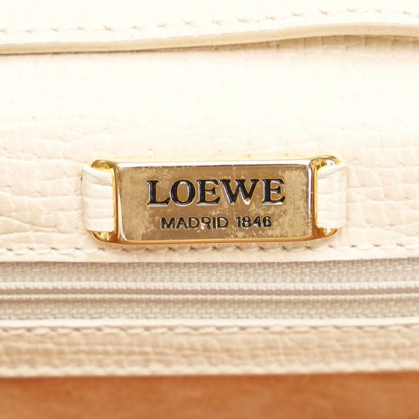 qz8rh00tvfd8hm5v 6 LOEWE Barcelona Handbag Shoulder Bag 2WAY Beige Leather