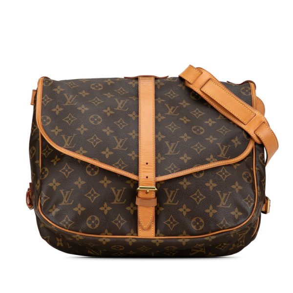 r5d804jc8wfx09rz 1 Louis Vuitton Monogram Saumur 35 Bag M42254 Brown