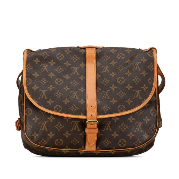 r5d804jc8wfx09rz 3 Louis Vuitton Monogram Saumur 35 Bag M42254 Brown