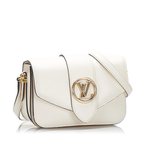 r6nhw3gj1s16e0ah 2 Louis Vuitton LV Pont Neuf Shoulder Bag White