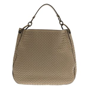 r91p9ildvjf8 1 Bottega Veneta Loop Intrecciato One Shoulder Bag Gray