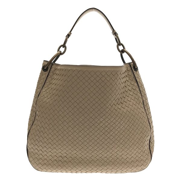 r91p9ildvjf8 2 Bottega Veneta Loop Intrecciato One Shoulder Bag Gray