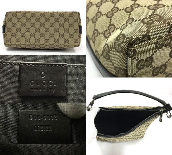 ra5048 3 Gucci GG Canvas Leather One Shoulder Bag Brown