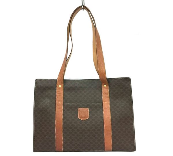 ra5092 1 Celine PVC Macadam Pattern Large Tote Bag Brown