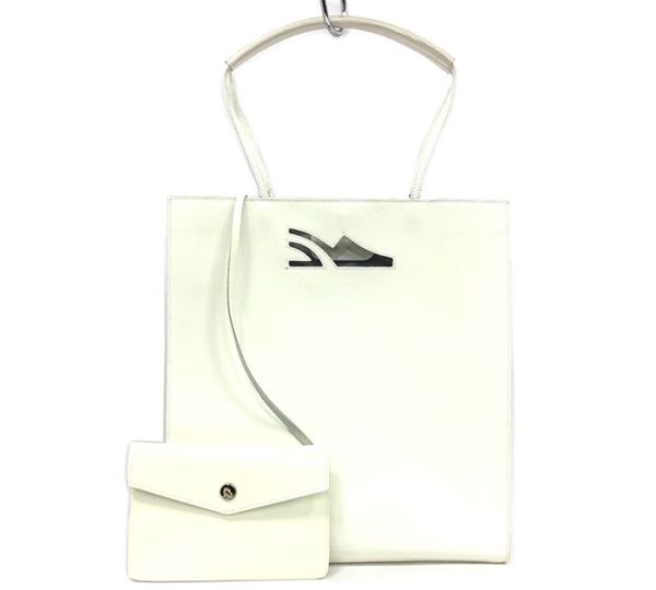 ra5107 1 Salvatore Ferragamo Leather Vertical Tote Bag White