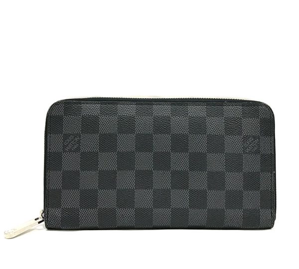 ra5307 1 Louis Vuitton Damier Graphite Zippy Organizer Long Wallet Canvas Black