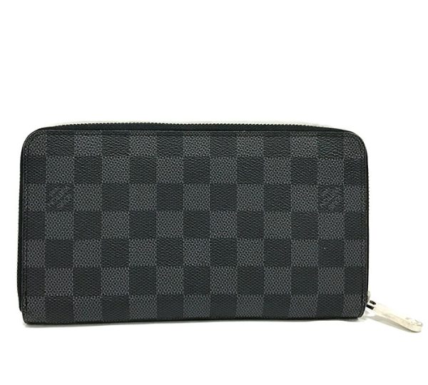 ra5307 2 Louis Vuitton Damier Graphite Zippy Organizer Long Wallet Canvas Black