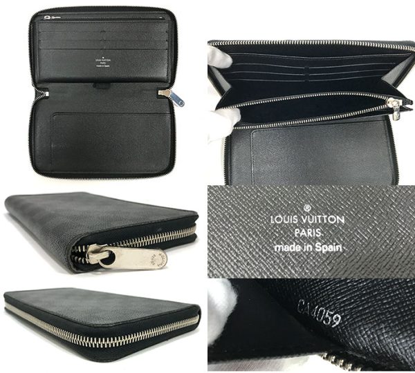 ra5307 3 Louis Vuitton Damier Graphite Zippy Organizer Long Wallet Canvas Black