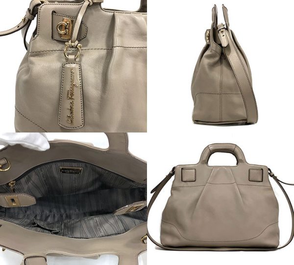 ra5811 2 Salvatore Ferragamo Gancini 2way Shoulder Bag Handbag