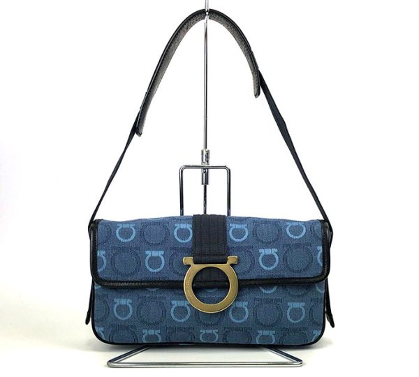 ra6164 1 Salvatore Ferragamo Gancini One Shoulder Bag Blue