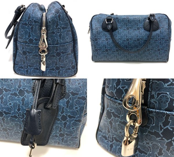 rc4061 2 Celine Saluki Boston Bag Handbag Blue Navy