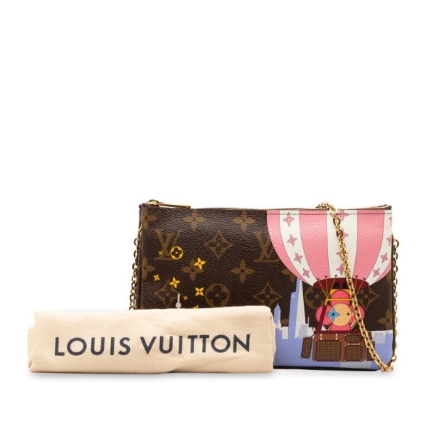 rdvdqgpsnrat048w 11 Louis Vuitton Double Zip Vivienne Chain Shoulder Bag Brown Multicolor