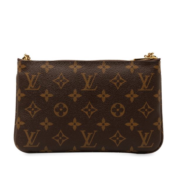 rdvdqgpsnrat048w 3 Louis Vuitton Double Zip Vivienne Chain Shoulder Bag Brown Multicolor