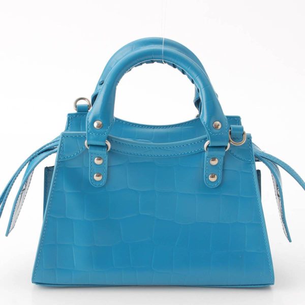 re bal ha w 00093 3 Balenciaga Neo Classic City Mini Croco Embossed Leather Blue