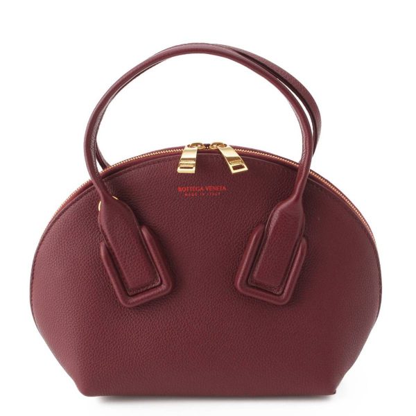 re bot ha w 00050 Bottega Veneta BV SWOOP Swoop Logo Leather Bordeaux