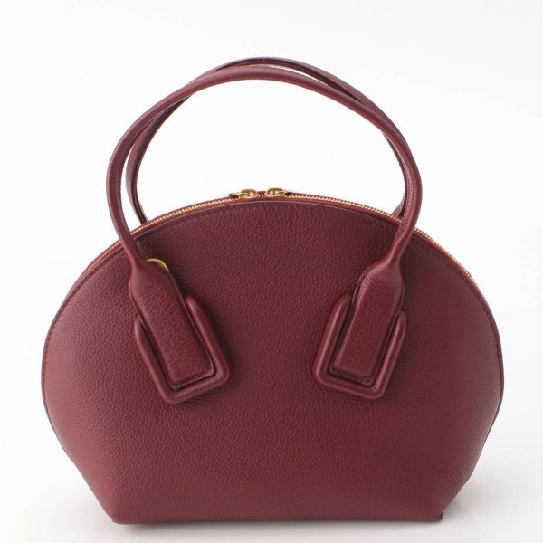 re bot ha w 00050 3 Bottega Veneta BV SWOOP Swoop Logo Leather Bordeaux