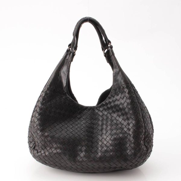 re bot ha w 00052 3 Bottega Veneta Intrecciato Medium Campana Leather Black