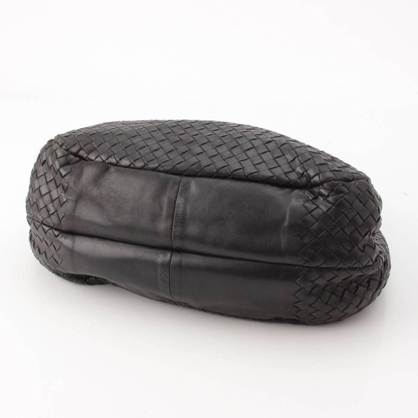 re bot ha w 00052 4 Bottega Veneta Intrecciato Medium Campana Leather Black