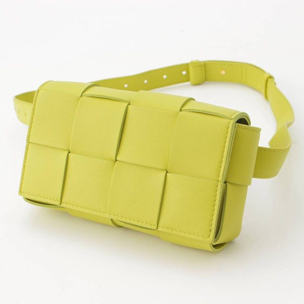 re bot sh u 00010 1 Bottega Veneta Maxi Intrecciato Cassette Leather Belt Bag Acid Kiwi