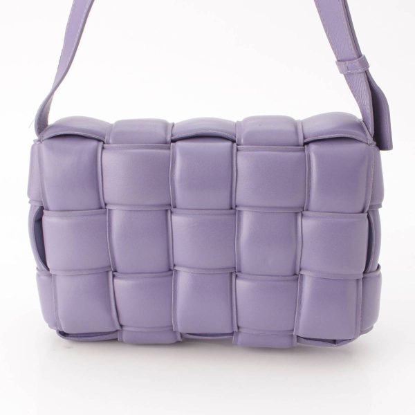 re bot sh w 00109 3 Bottega Veneta Cassette Padette Lambskin Maxi Intrecciato Shoulder Bag Purple