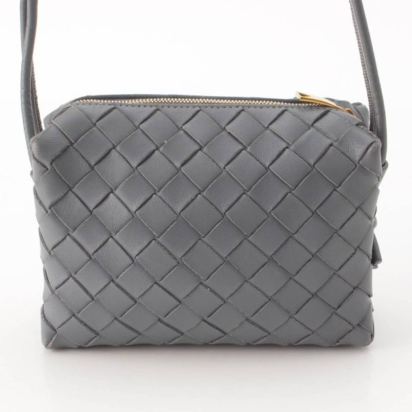 re bot sh w 00113 3 Bottega Veneta Intrecciato Mini Loop Leather Shoulder Bag Gray