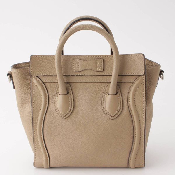 re cel ha w 00319 3 Celine Luggage Nano Shopper Drummed Calf 2way Handbag Beige