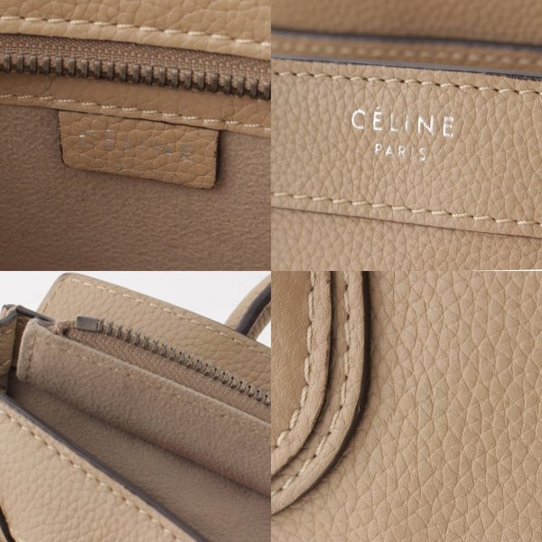 re cel ha w 00319 6 Celine Luggage Nano Shopper Drummed Calf 2way Handbag Beige