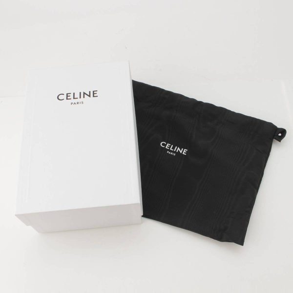 re cel po w 00010 9 Celine Triomphe Canvas x Calfskin Large Cosmetic Pouch White