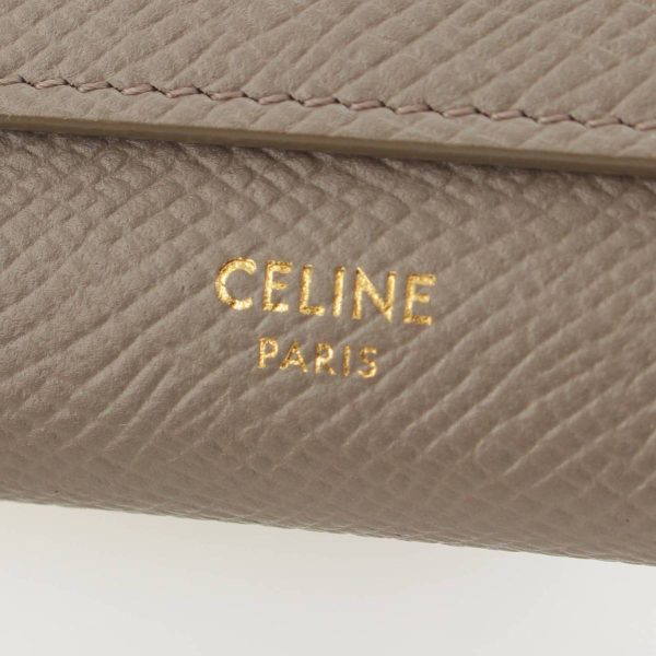 re cel pu w 00116 4 Celine Large Flap Grained Calfskin Wallet Long Wallet Pebble