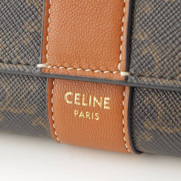 re cel pu w 00117 4 Celine Triomphe PVC x Leather Long Wallet Brown