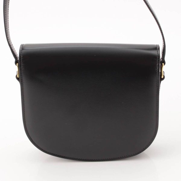 re cel sh w 00355 3 Celine Bouzasclair Triomphe Shiny Calf Shoulder Bag Crossbody Black