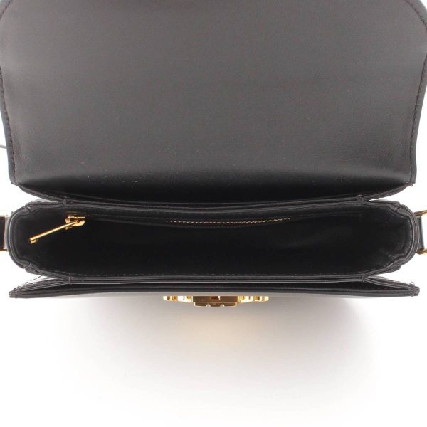 re cel sh w 00355 5 Celine Bouzasclair Triomphe Shiny Calf Shoulder Bag Crossbody Black