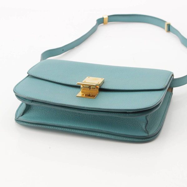 re cel sh w 00360 4 Celine Classic Box Leather Shoulder Bag Green