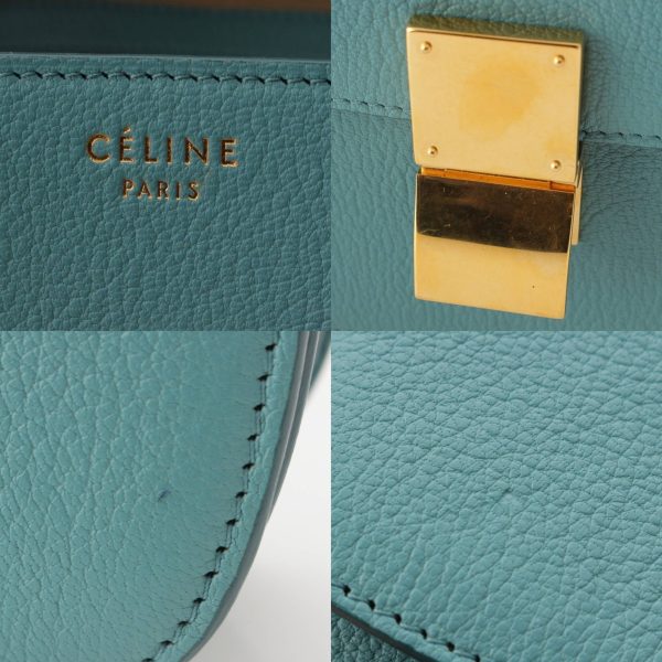 re cel sh w 00360 6 Celine Classic Box Leather Shoulder Bag Green