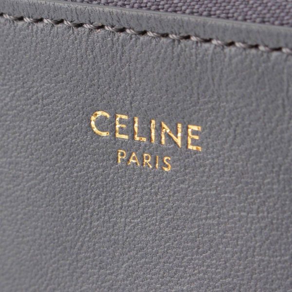 re cel sh w 00362 7 Celine Trio Large Leather Pouch Pochette Shoulder Bag Blue