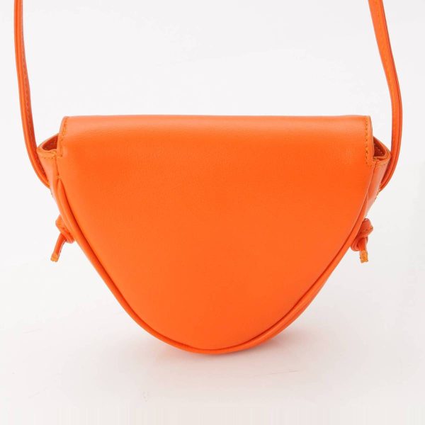 re cel sh w 00372 3 Celine Leather Print Logo Triangle Bag Shoulder Bag Orange