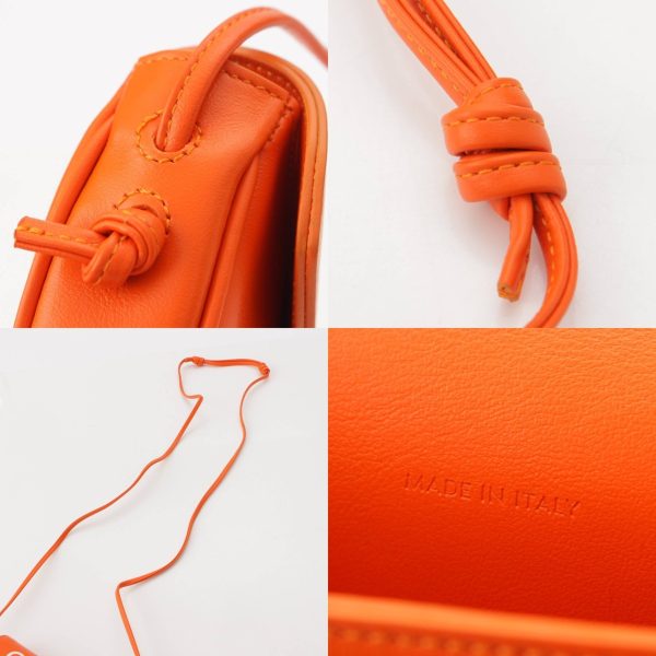 re cel sh w 00372 7 Celine Leather Print Logo Triangle Bag Shoulder Bag Orange