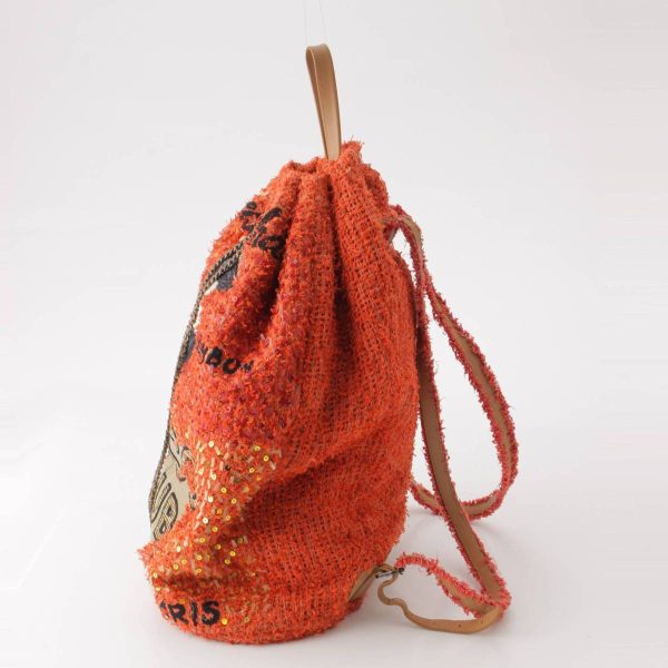 re cha ba w 00012 2 Chanel Cuba Collection Tweed Sequin COCO Rucksack Backpack Orange