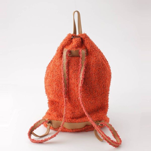 re cha ba w 00012 3 Chanel Cuba Collection Tweed Sequin COCO Rucksack Backpack Orange