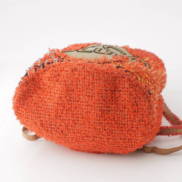 re cha ba w 00012 4 Chanel Cuba Collection Tweed Sequin COCO Rucksack Backpack Orange