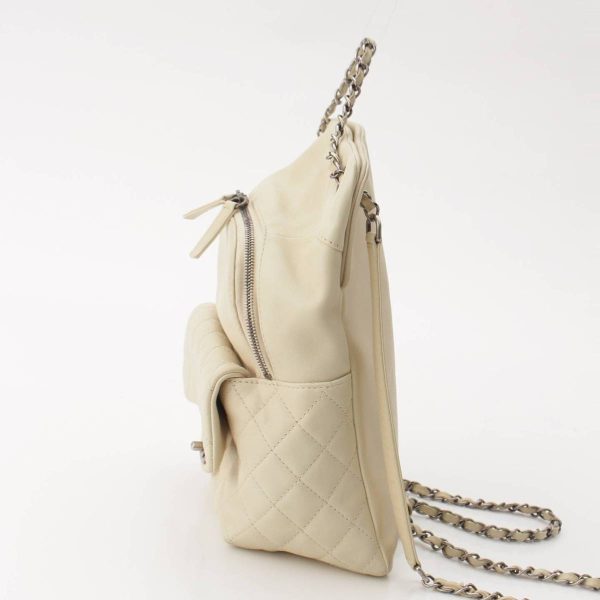 re cha ba w 00016 2 Chanel Cocomark Lambskin Matelasse Chain Backpack White