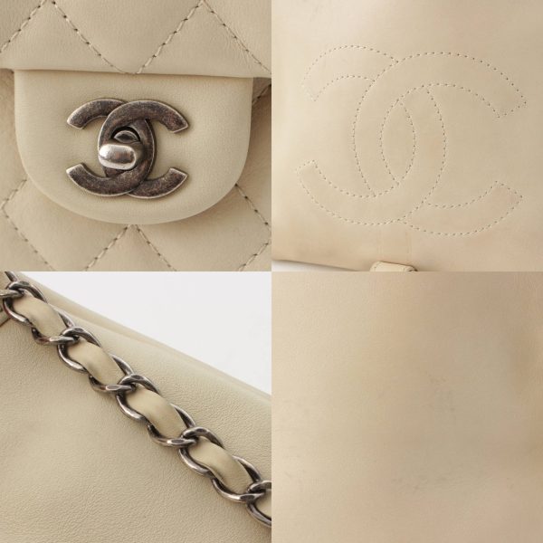 re cha ba w 00016 7 Chanel Cocomark Lambskin Matelasse Chain Backpack White