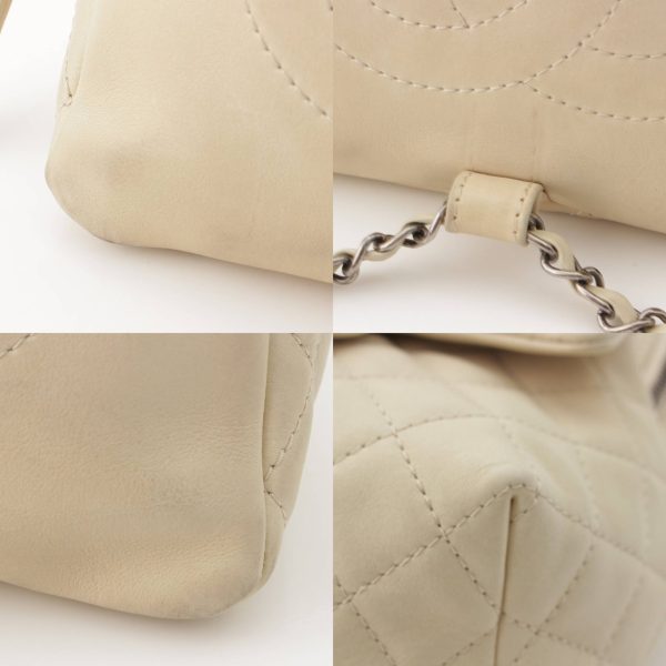 re cha ba w 00016 8 Chanel Cocomark Lambskin Matelasse Chain Backpack White