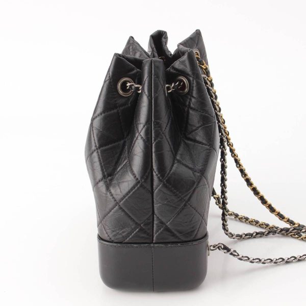 re cha ba w 00017 2 Chanel Gabriel Vintage Calf Chain Rucksack Backpack A94485 Black